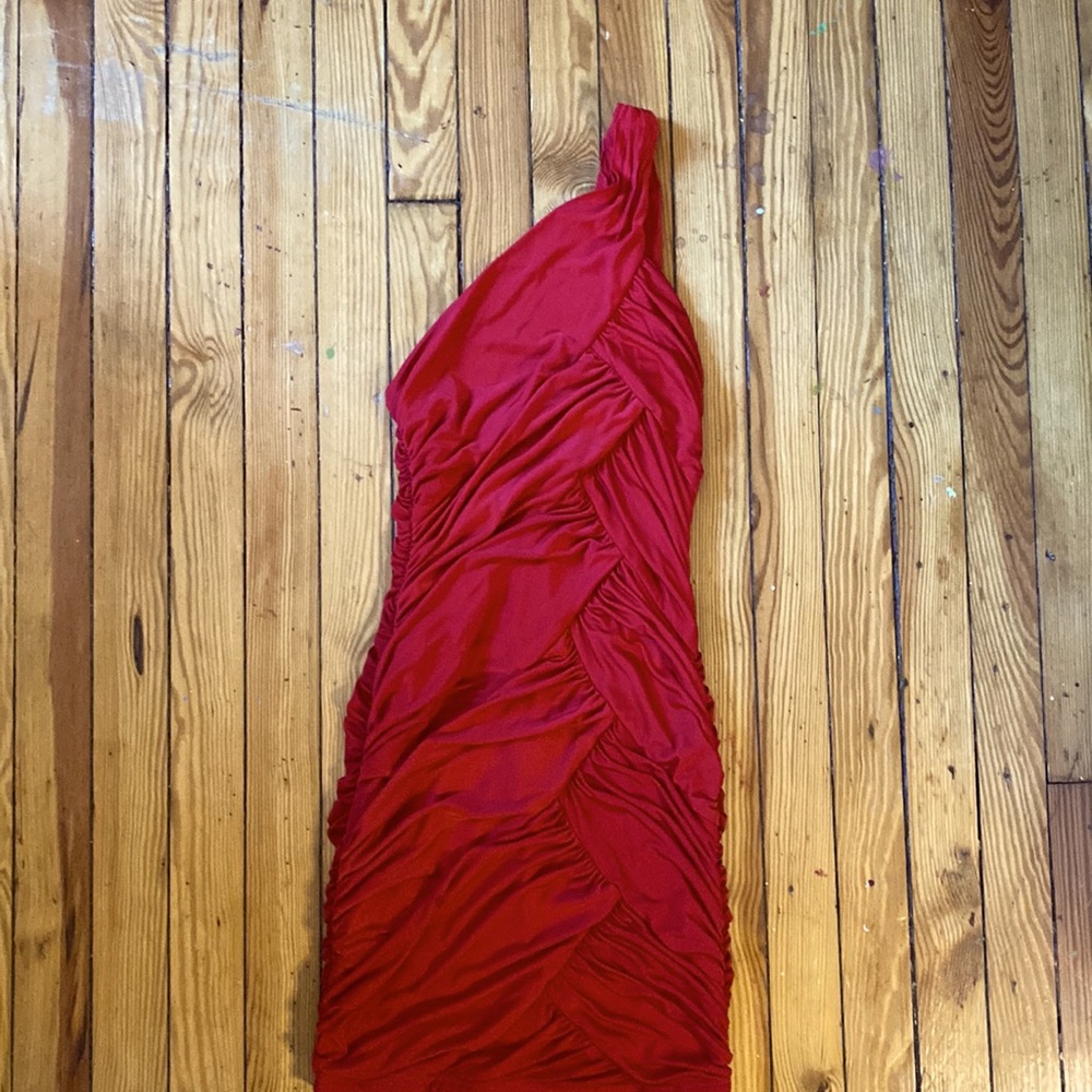 Misope red hot  ladies ruched dress